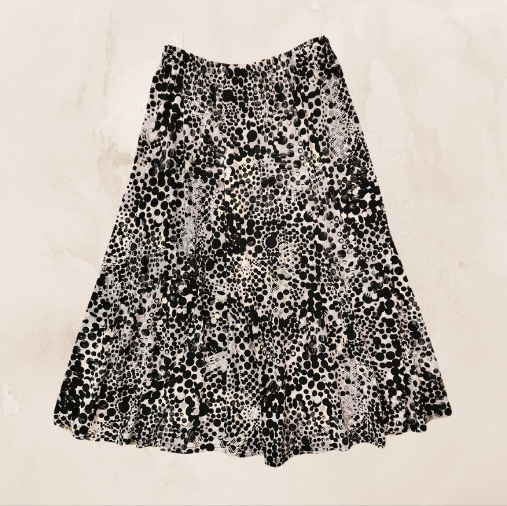 Chico's Multi Dot Bliss Selena Skirt - Black